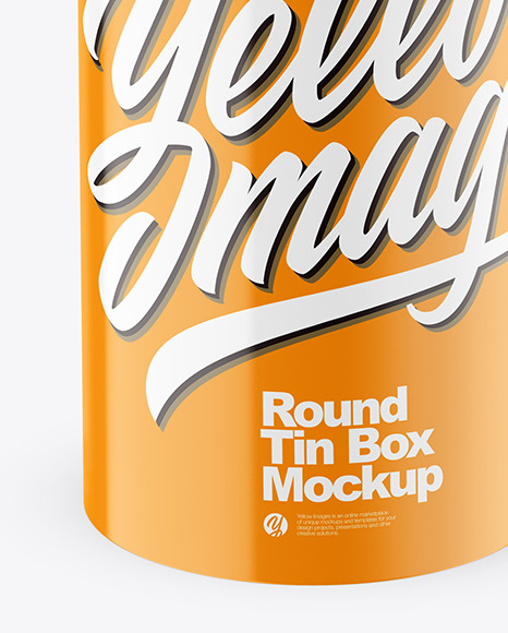 Round Tin Can w/ Glossy Finish Mockup