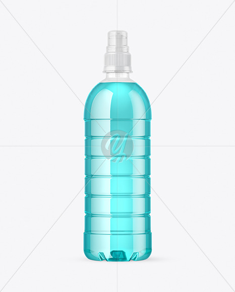 Clear PET Bottle with Sport Cap Mockup