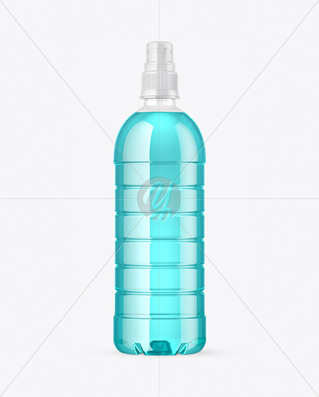 Clear PET Bottle with Sport Cap Mockup