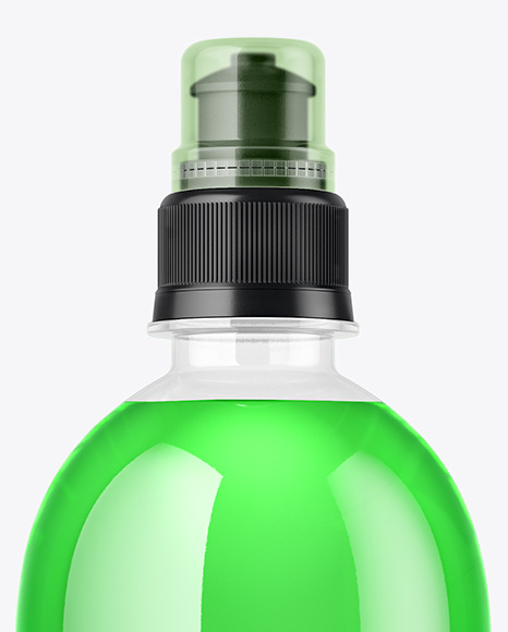 Clear PET Bottle with Sport Cap Mockup