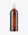 Amber PET Bottle with Sport Cap Mockup