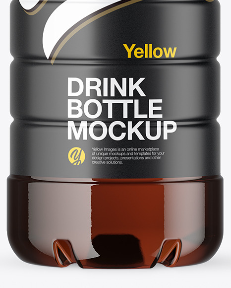 Amber PET Bottle with Sport Cap Mockup