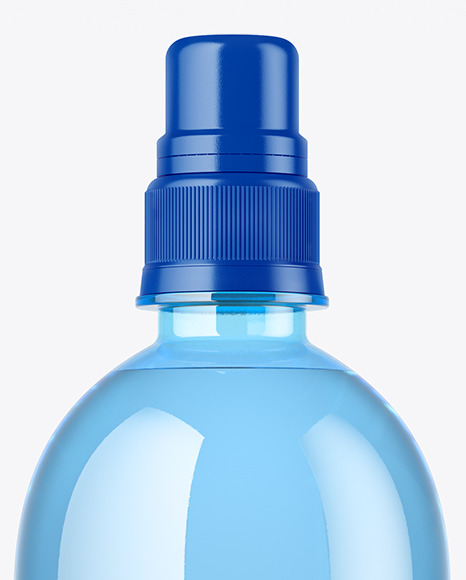 Blue PET Bottle with Sport Cap Mockup