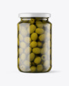 Clear Glass Jar with Olives Mockup