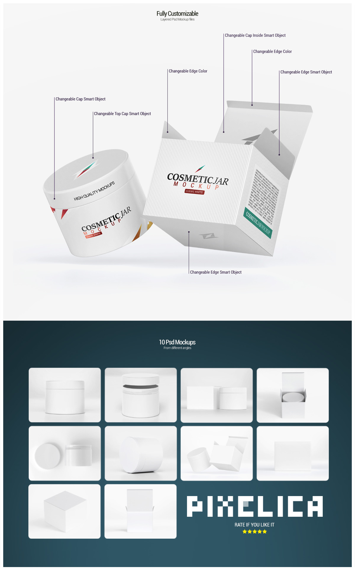 Cosmetic Jar &amp; Box Mockup