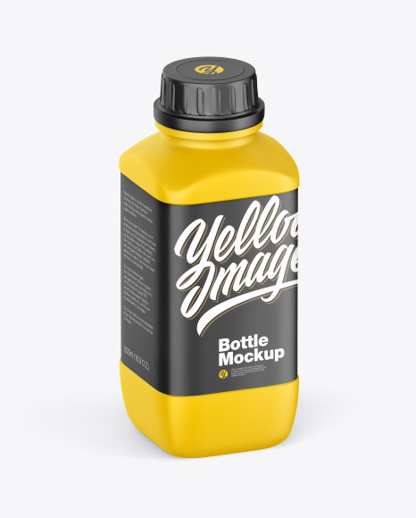 Matte Plastic Bottle Mockup -Half Side View