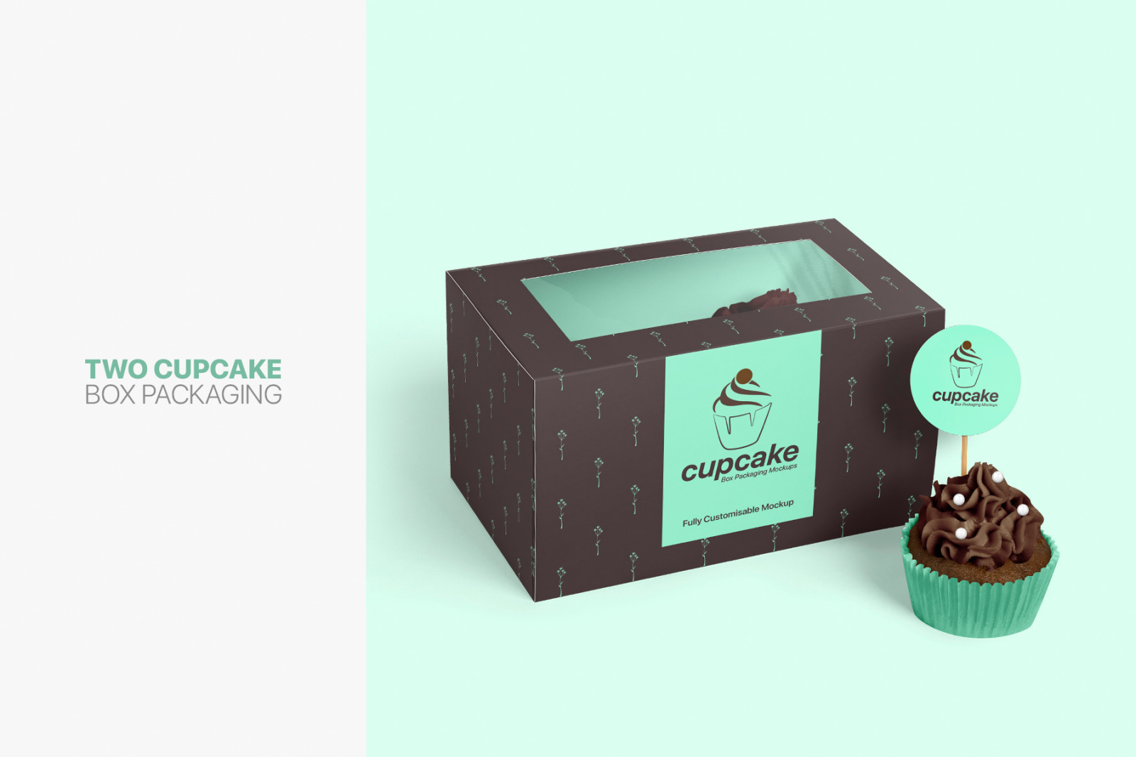 Cupcake Box Packaging Mockups Bundle