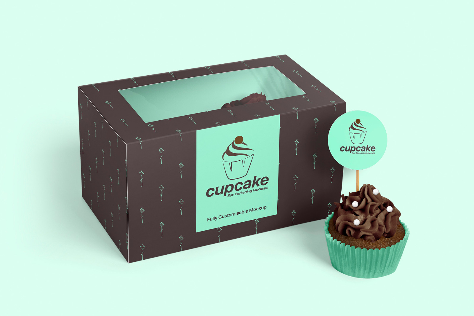 Cupcake Box Packaging Mockups Bundle