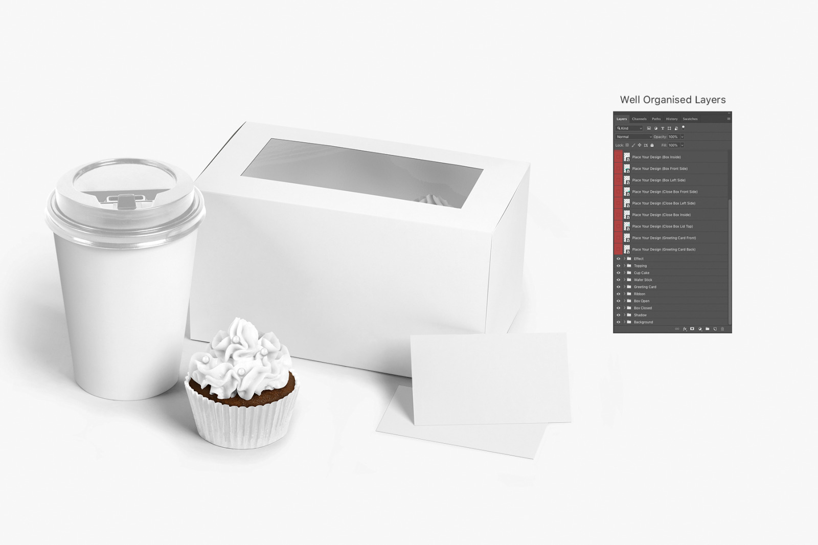 Cupcake Box Packaging Mockups Bundle