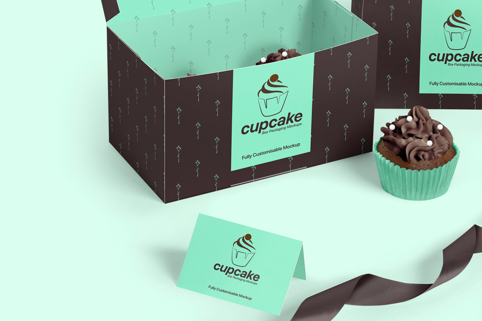 Cupcake Box Packaging Mockups Bundle