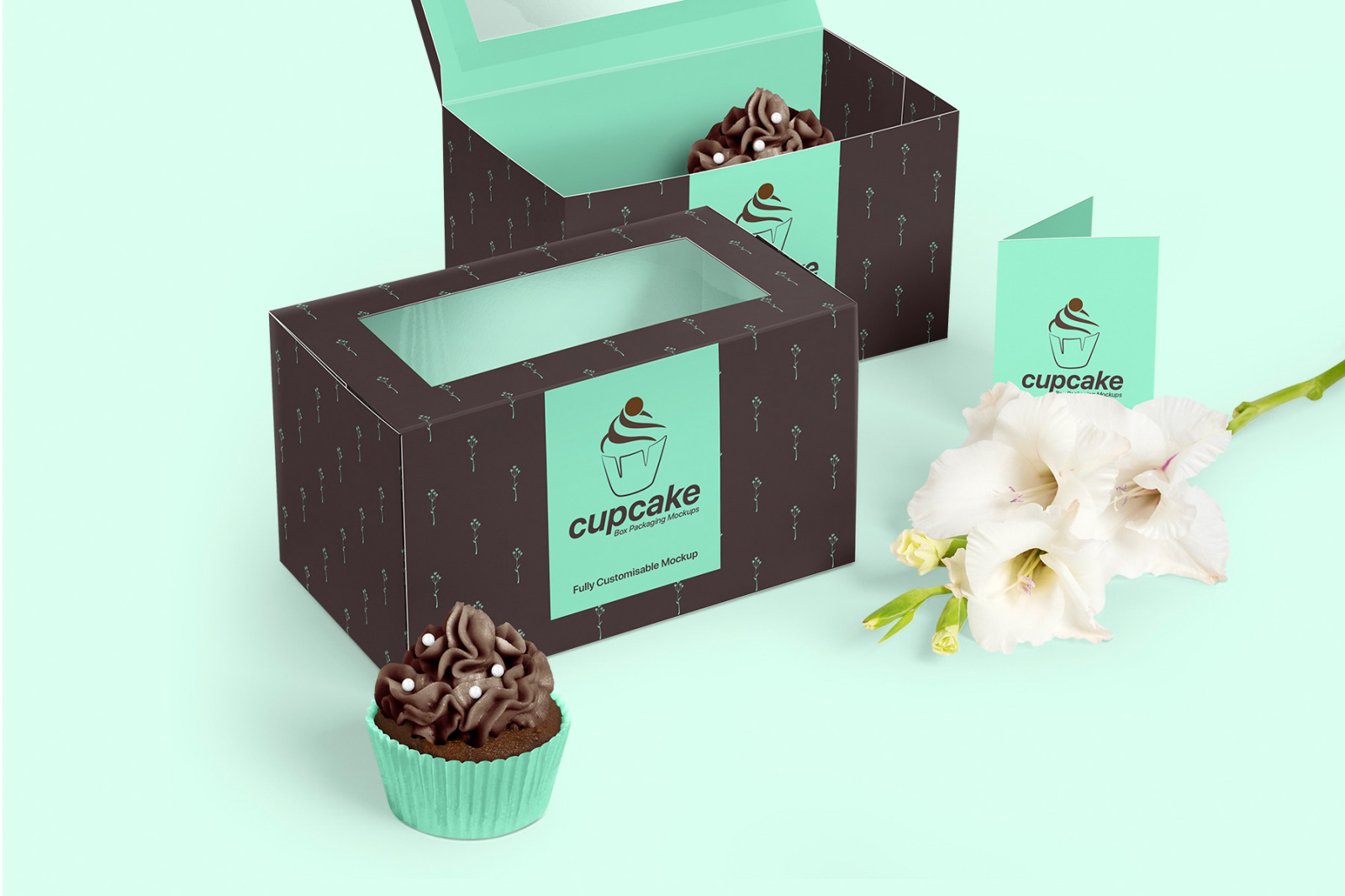 Cupcake Box Packaging Mockups Bundle Cupcake Box Packaging Mockups Bundle