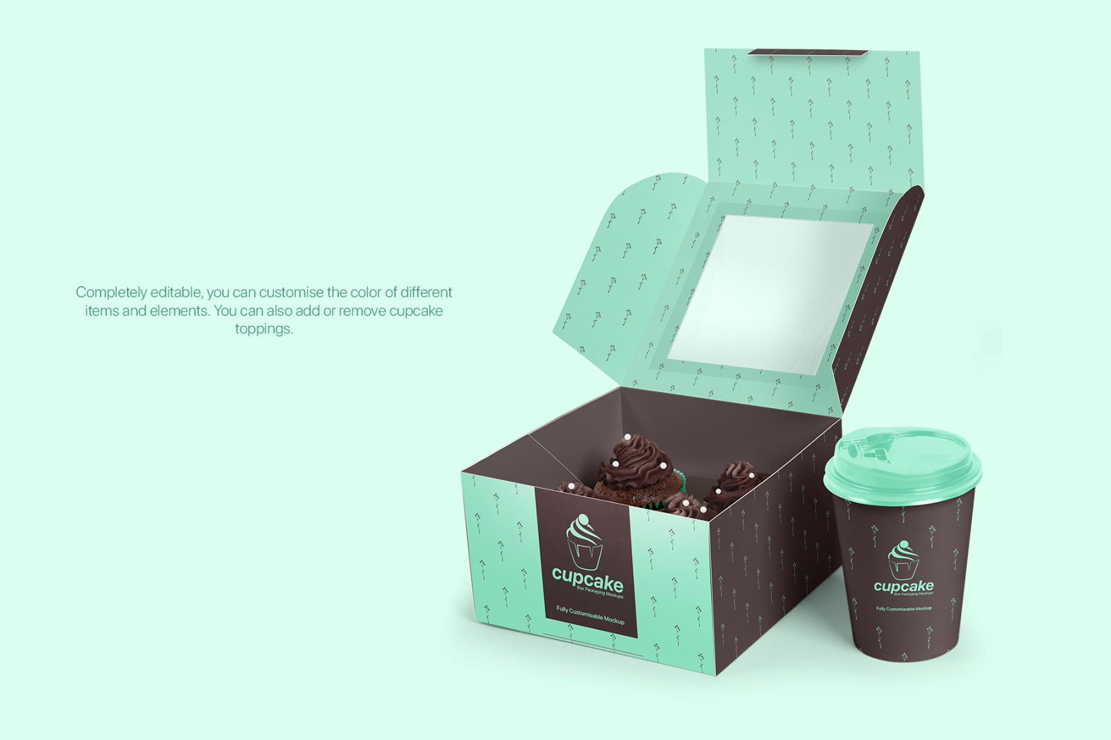 Cupcake Box Packaging Mockups Bundle