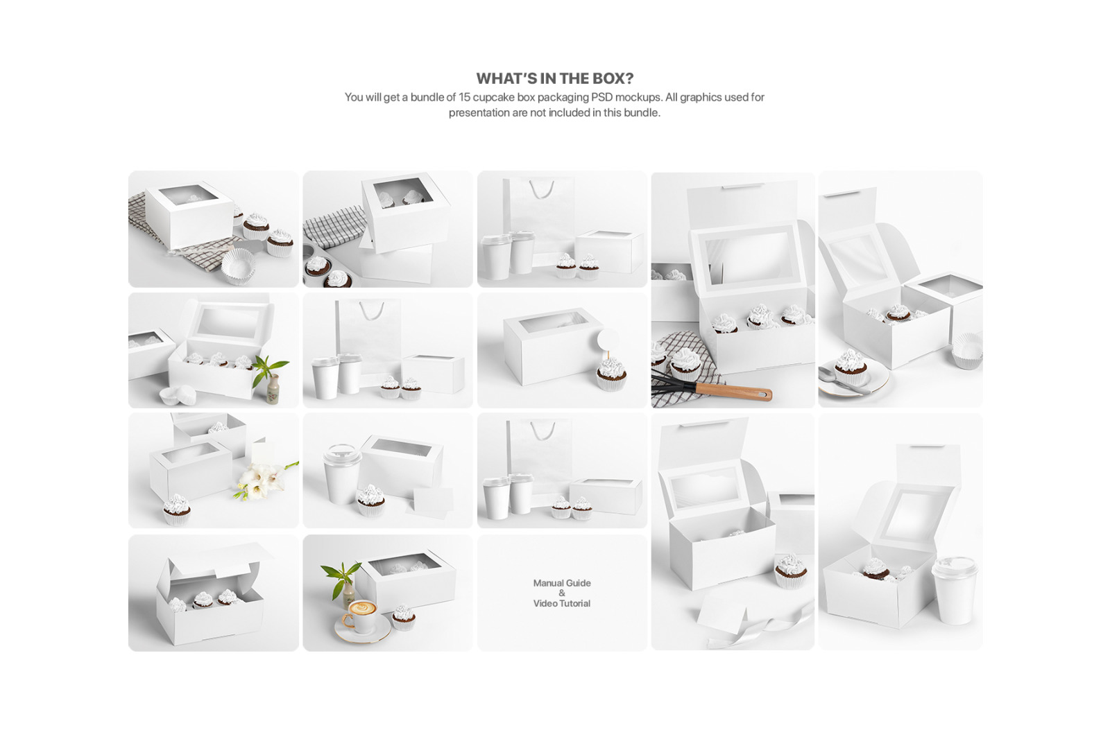 Cupcake Box Packaging Mockups Bundle Cupcake Box Packaging Mockups Bundle