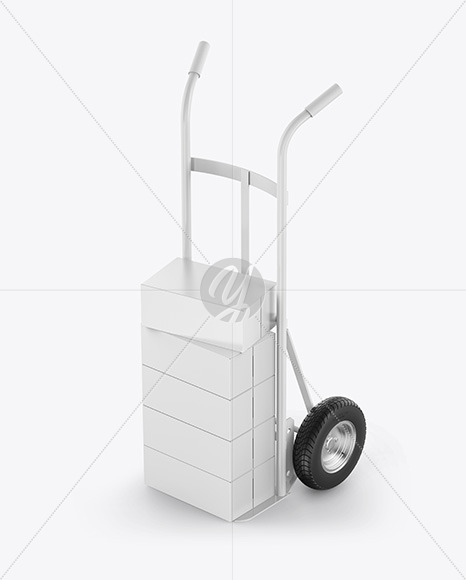 Hand Truck With Boxes Mockup