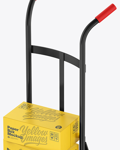 Hand Truck With Boxes Mockup