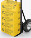 Hand Truck With Boxes Mockup