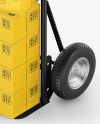 Hand Truck With Boxes Mockup