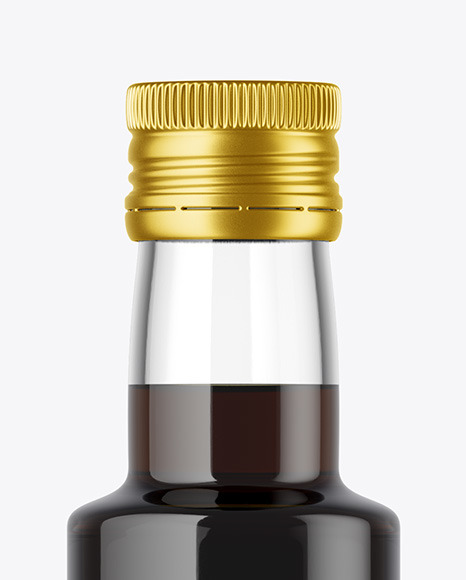 Clear Glass Balsamic Vinegar Bottle Mockup