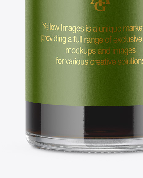 Clear Glass Balsamic Vinegar Bottle Mockup