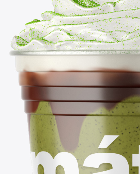 Coffee Cup with Matcha Powder Topping Mockup