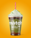 Coffee Cup with Matcha Powder Topping Mockup