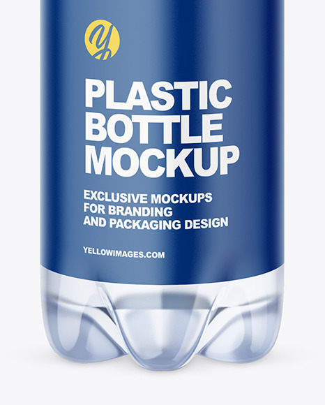 Blue Plastic Water Bottle Mockup