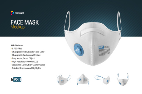 Face Mask Mockup - Apparel mockups