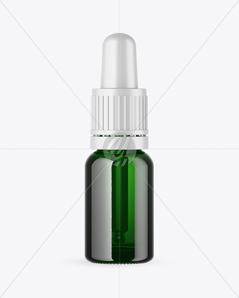 Green Glass Dropper Bottle Mockup