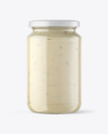 Clear Glass Jar with Tartar Sauce Mockup