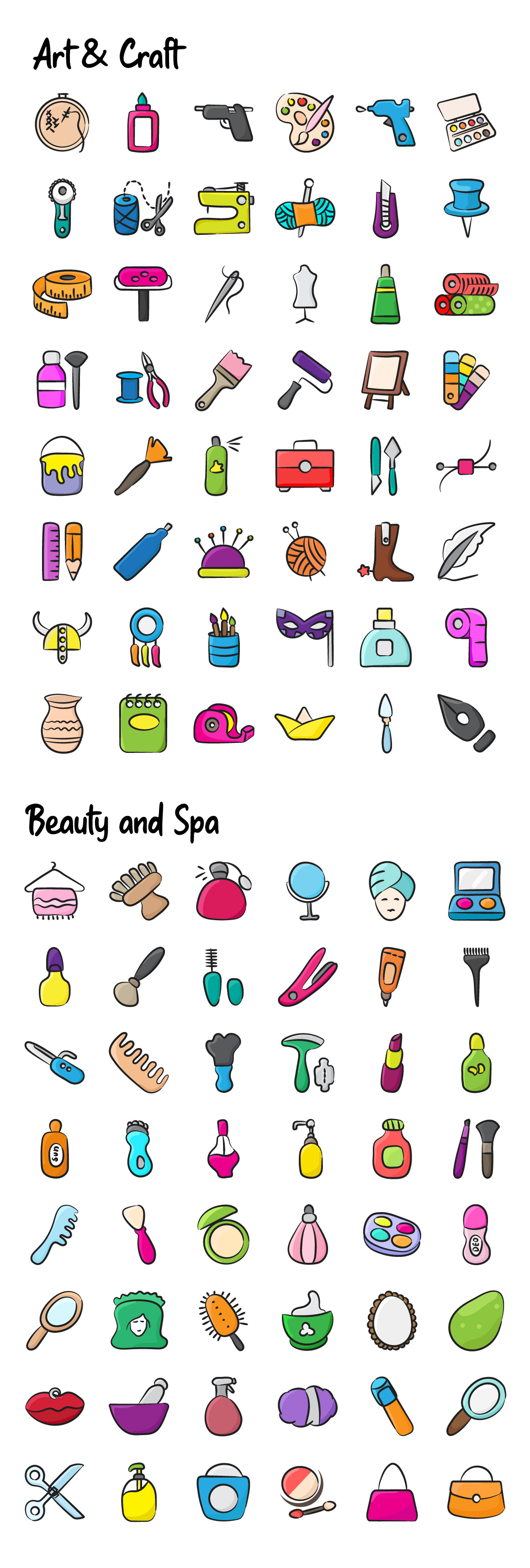 1100+ Flat Hand Drawn Icons