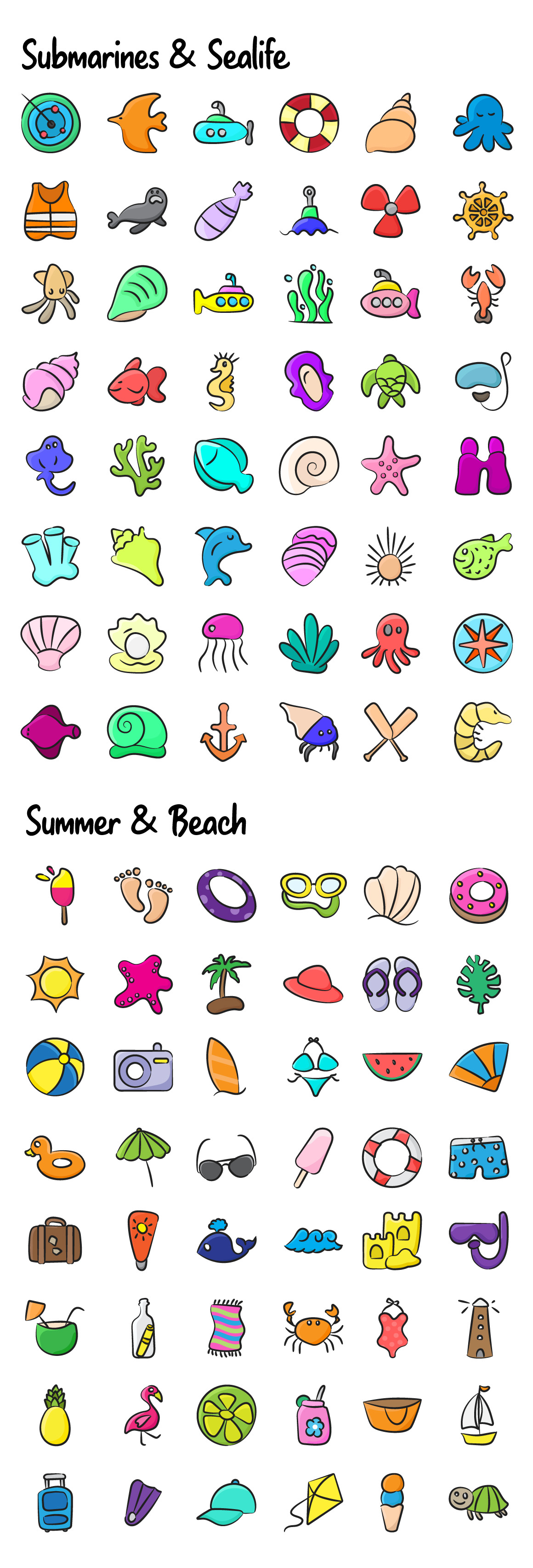 1100+ Flat Hand Drawn Icons