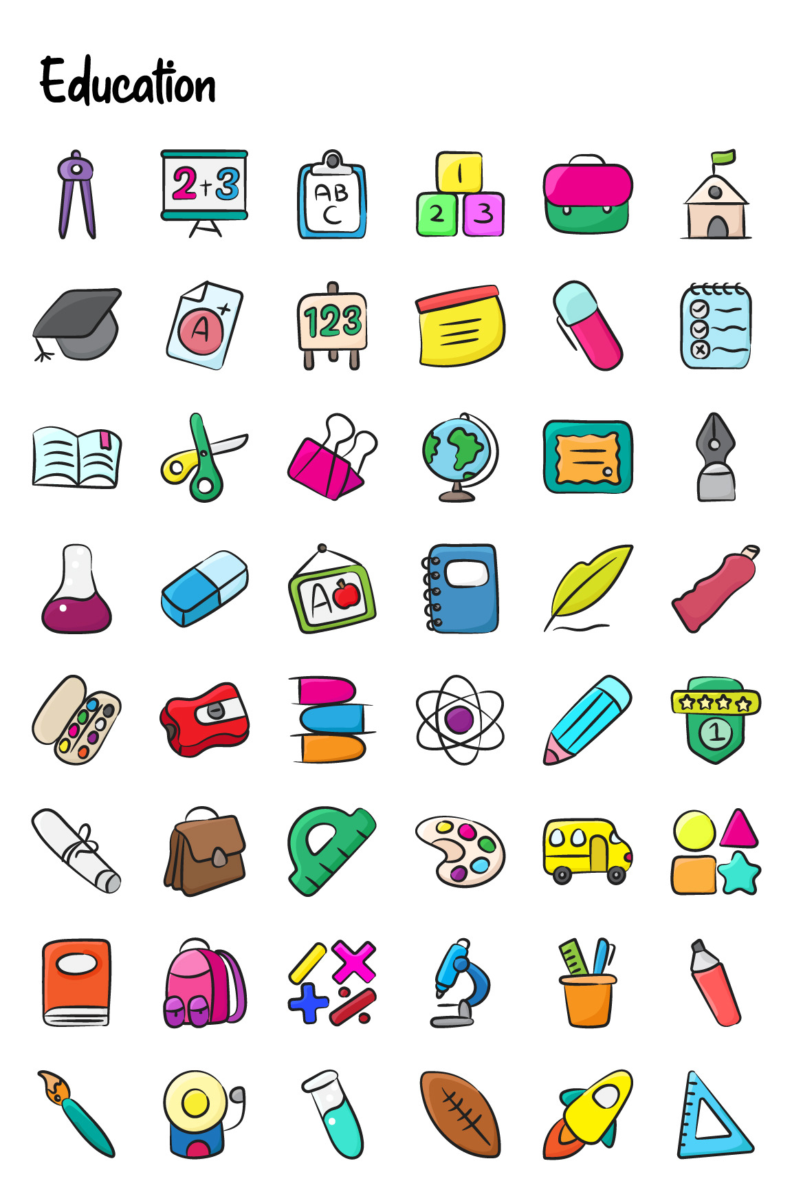 1100+ Flat Hand Drawn Icons 1100+ Flat Hand Drawn Icons