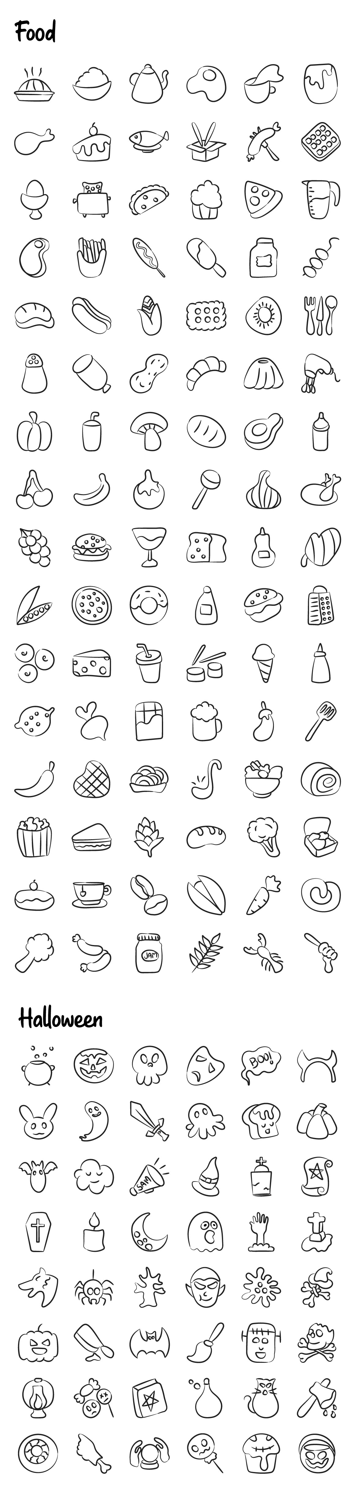 1100+ Flat Hand Drawn Icons