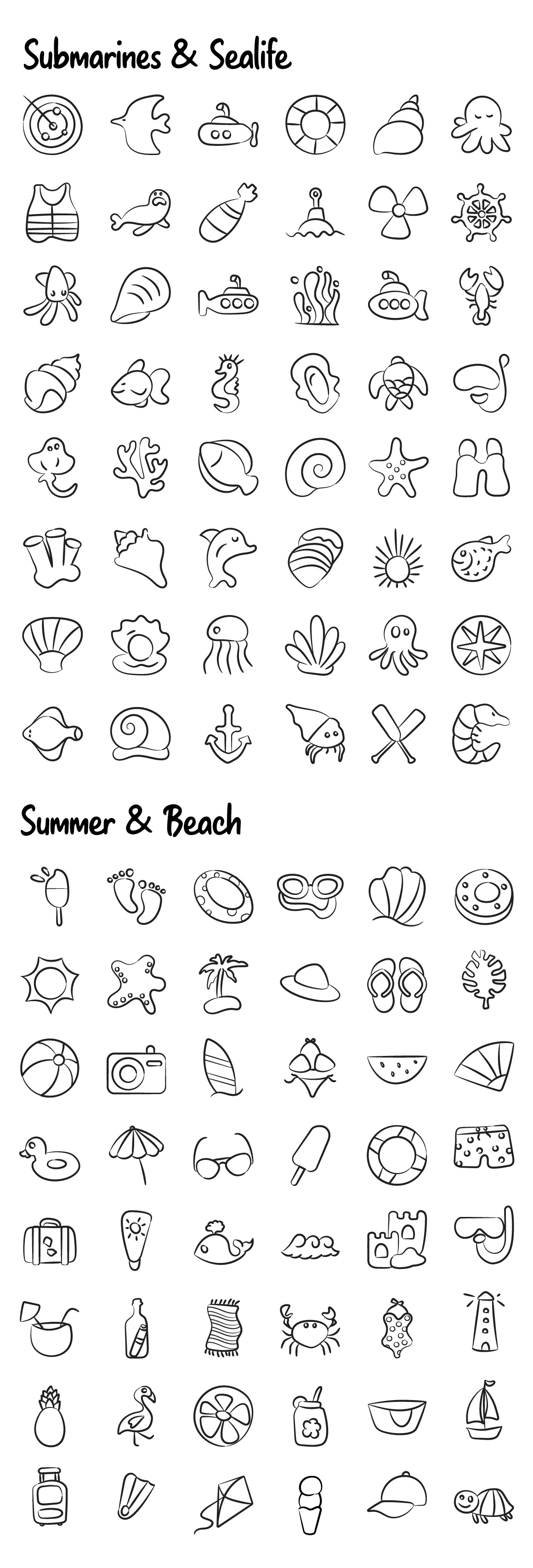 1100+ Flat Hand Drawn Icons