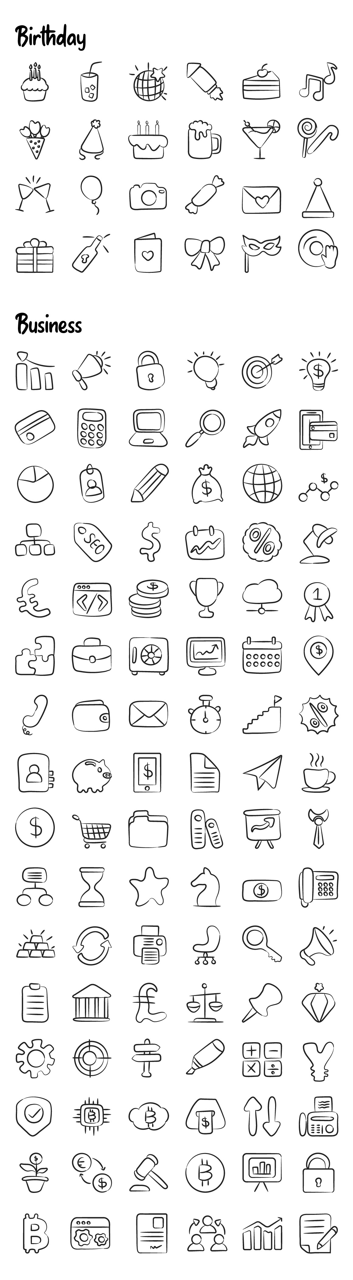 1100+ Flat Hand Drawn Icons