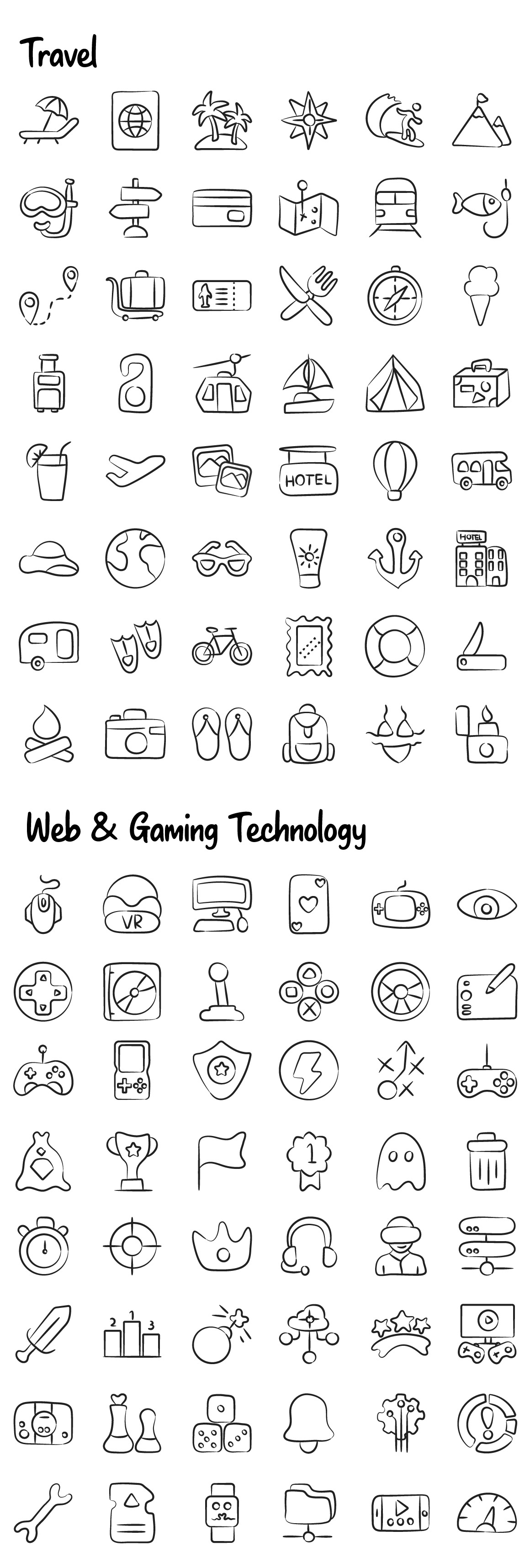 1100+ Flat Hand Drawn Icons 1100+ Flat Hand Drawn Icons