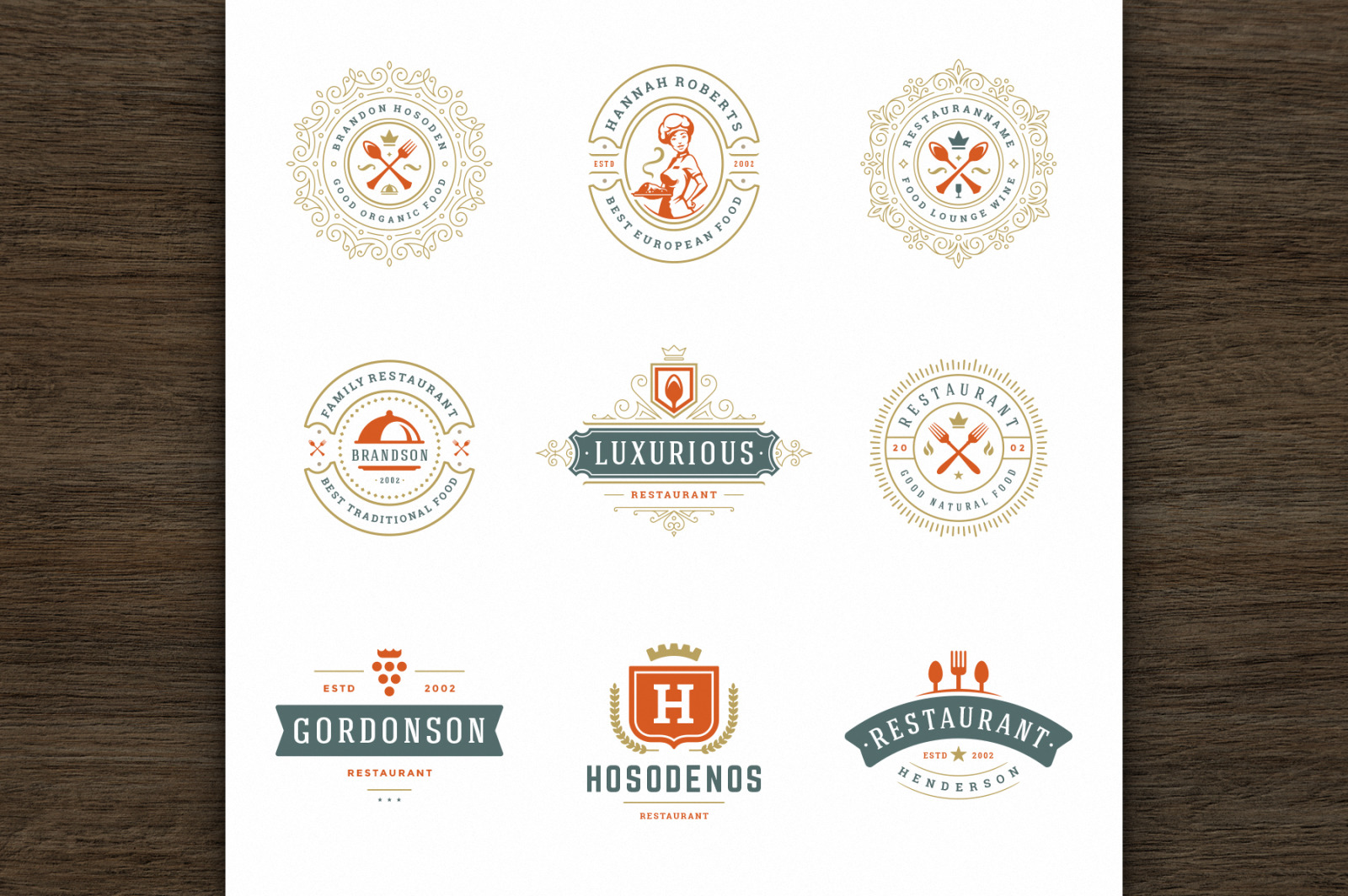 36 Restaurant Logos and Badges