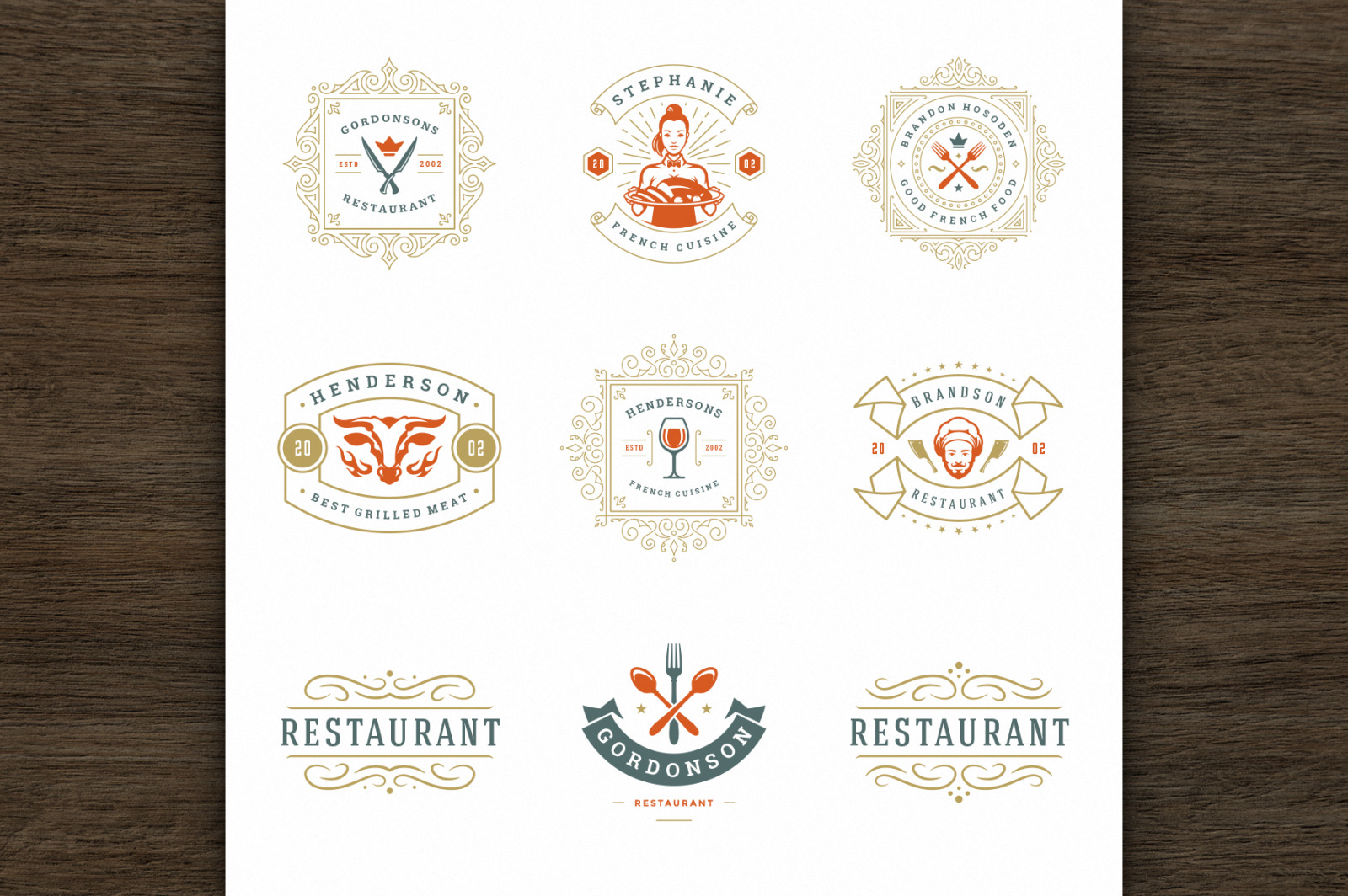 36 Restaurant Logos and Badges