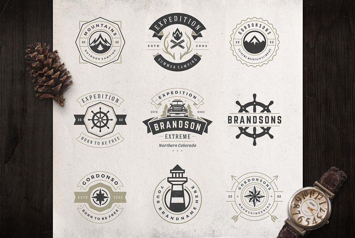 50 Outdoor logos and badges