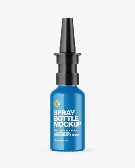 Glossy Nasal Spray Bottle Mockup