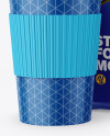 Glossy Stand-Up Bag with Coffee Cup Mockup