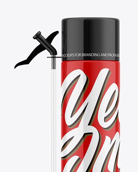 Pu-Foam Glossy Spray Can Mockup