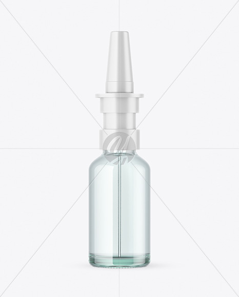 Clear Glass Nasal Spray Bottle Mockup