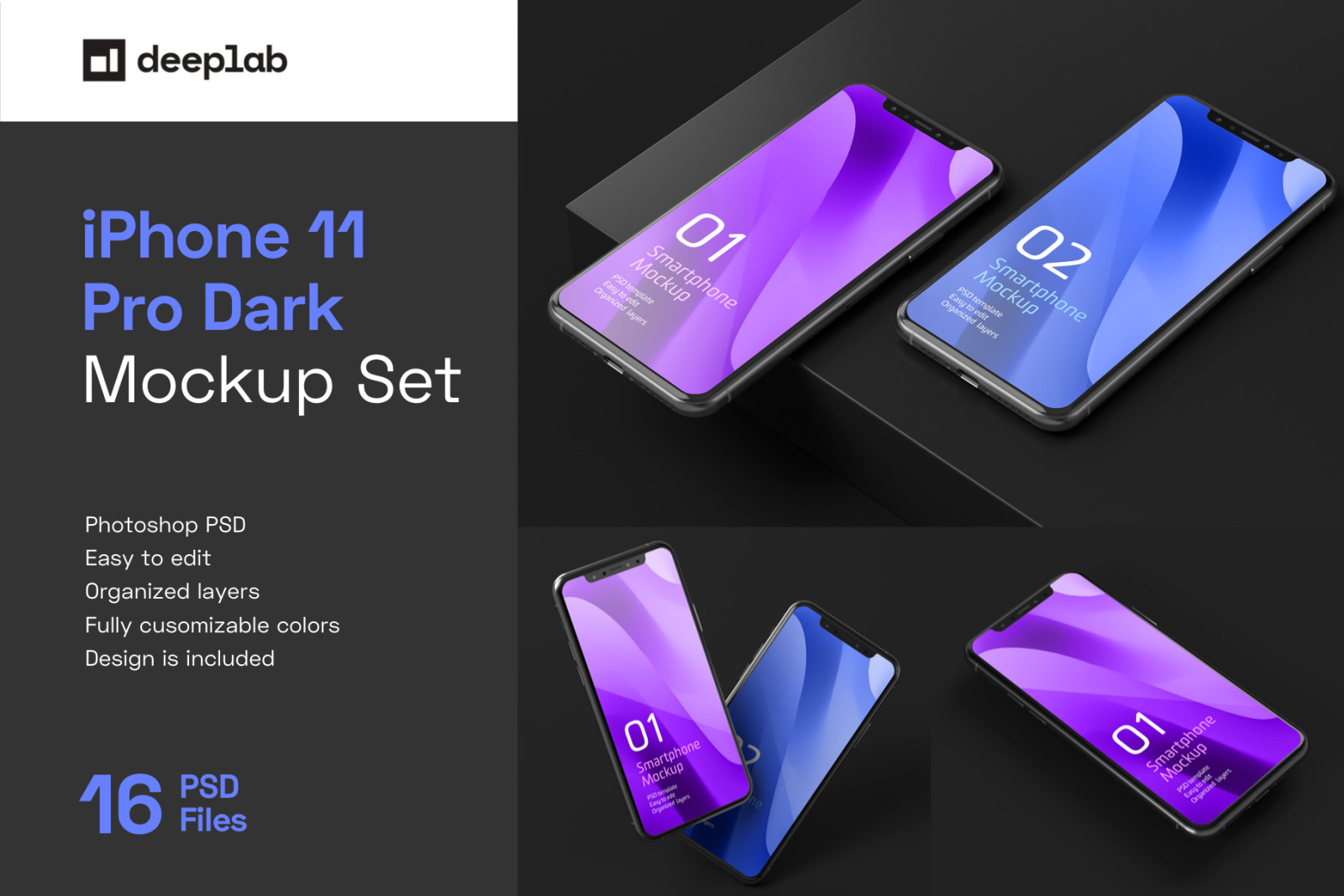 Dark iPhone 11 Pro Dark Mockup