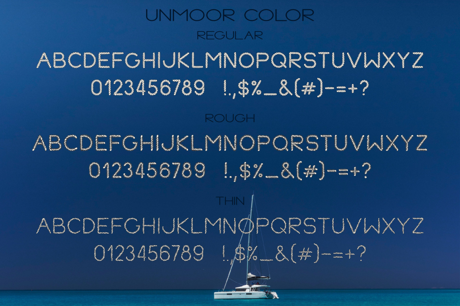 Unmoor - Color and Outline Rope Font Unmoor - Color and Outline Rope Font