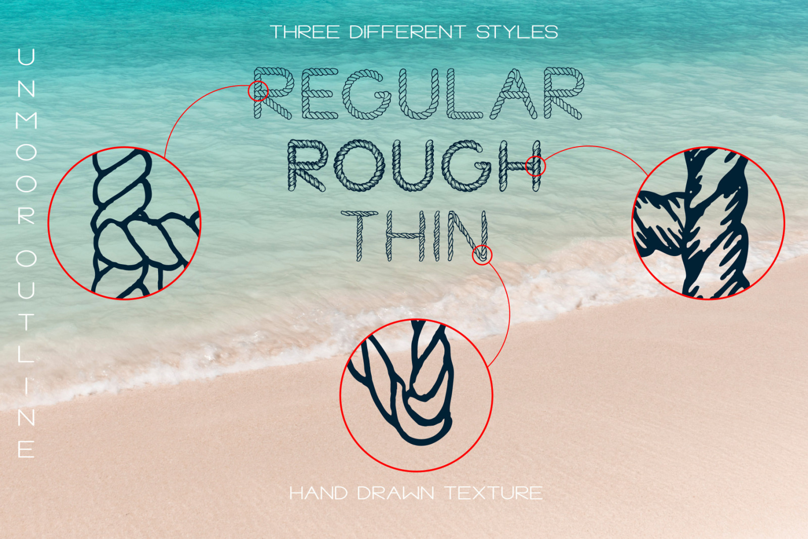 Unmoor - Color and Outline Rope Font Unmoor - Color and Outline Rope Font