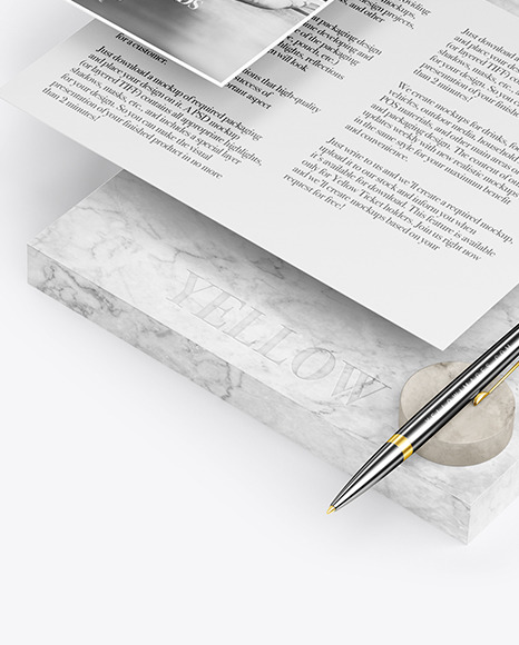 Papers, Business Card & Pen with Marble