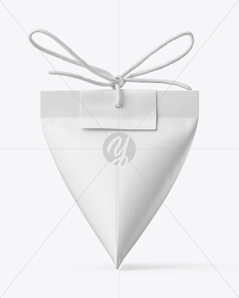 Triangle Matte Paper Packaging With Rope Bow Mockup