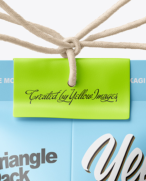 Triangle Matte Paper Packaging With Rope Bow Mockup