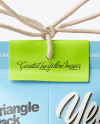 Triangle Matte Paper Packaging With Rope Bow Mockup